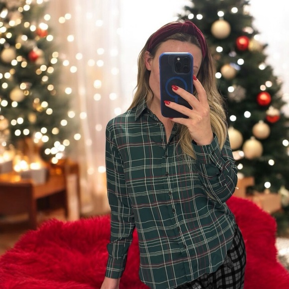 TUCKERNUCK The Shirt by Rochelle Behrens Signature Hunter Plaid Sz S - Picture 1 of 8